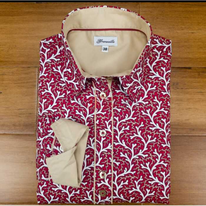 The Perfect Ranch Ladies Shirt Burgundy Stag #RAB1 - Image 1