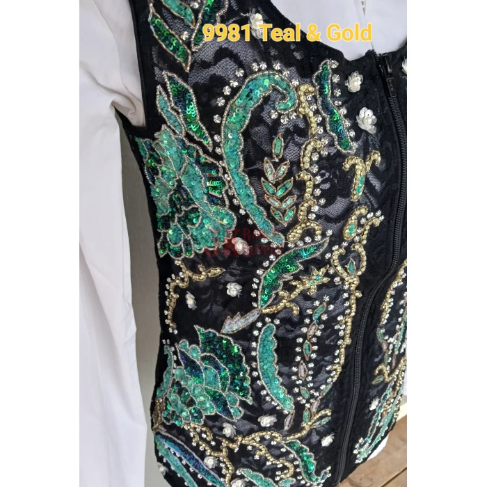 RHC Ladies Western Lace & Gold & Rhinestones Show Vest #209981 - Image 6