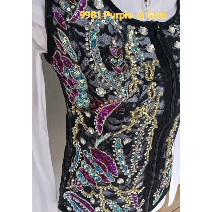 RHC Ladies Western Lace & Gold & Rhinestones Show Vest #209981 - Image 7