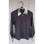 Ladies Lycra Contrasting Cuff & Collar Western Show Shirt - Image 3