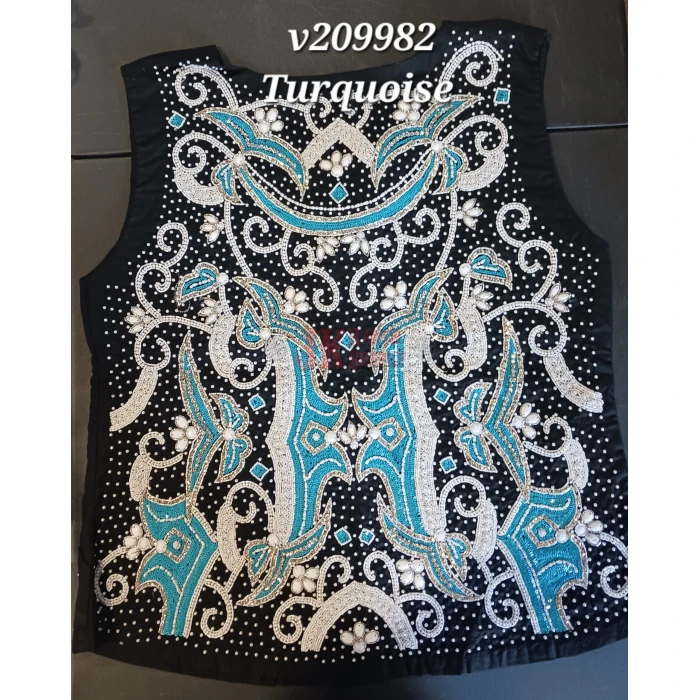 RHC Lace & Beading Ladies Western Show Vest V209982 - Image 2