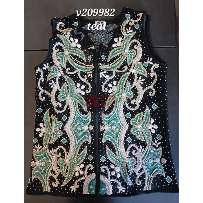 RHC Lace & Beading Ladies Western Show Vest V209982 - Image 7
