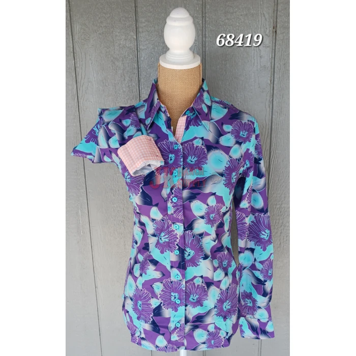 20230328_112342 RHC Ladies Lightweight Purple & Turquoise Western Shirt 68419 - Image 1