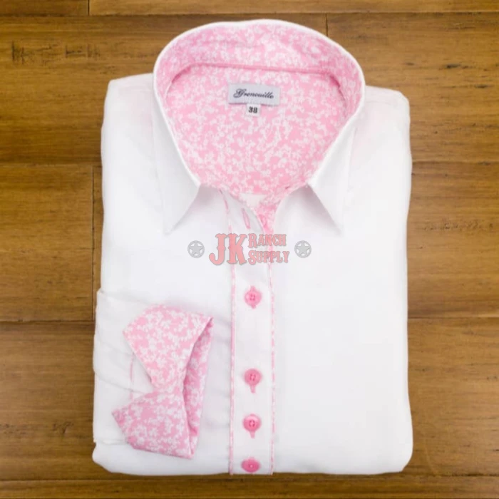 The Perfect Ranch Ladies Shirt White with Pink Floral #WOXSPF1 - Image 1