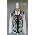 RHC Ladies Western Lace, Pearls, Rhinestones & Gold Show Vest Turquoise #209980