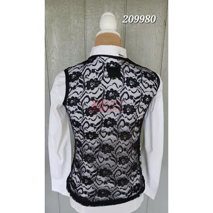 RHC Ladies Western Lace, Pearls, Rhinestones & Gold Show Vest Turquoise #209980 - Image 4