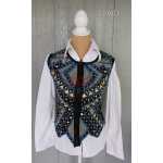 RHC Ladies Western Black & Turquoise Embroidered Show Vest #9995