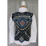 RHC Ladies Western Black & Turquoise Embroidered Show Vest #9995 - Image 2