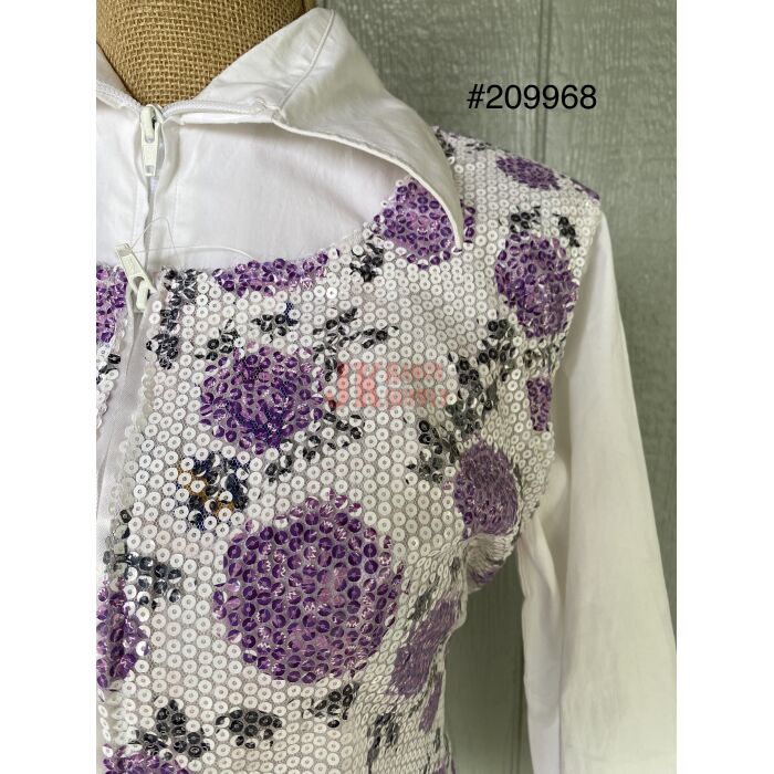 RHC Ladies Purple & White Floral Show Vest #9968 - Image 2
