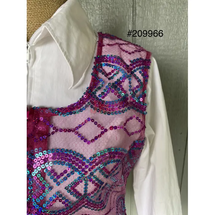 RHC Ladies Pink & Turquoise Sequin Show Vest #209966 - Image 2