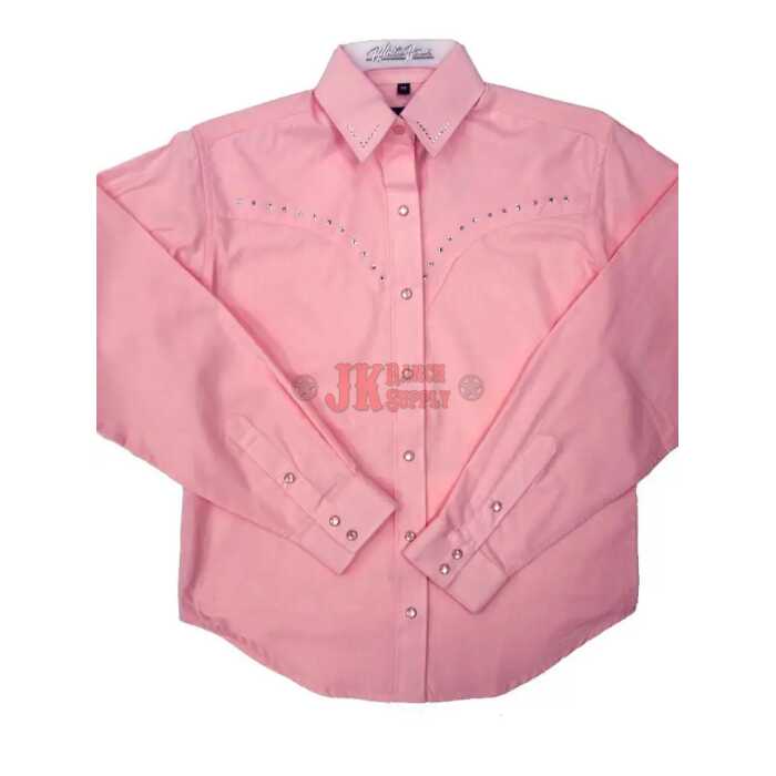 Ladies Western Pink Rhinestone Show Shirt #1425 - Image 1