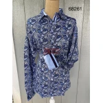 RHC Ladies Cotton Navy Paisley Show Shirt # 68261
