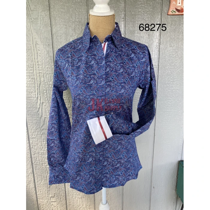 RHC Ladies Blue Paisley Show Shirt # 68275 - Image 2