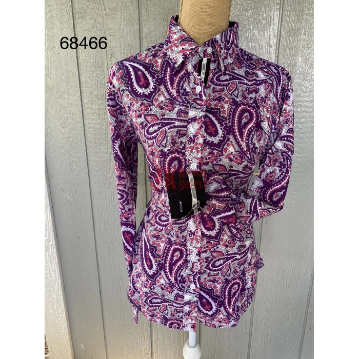 RHC Ladies Purple & Pink Western Show Shirt # 68466 - Image 1