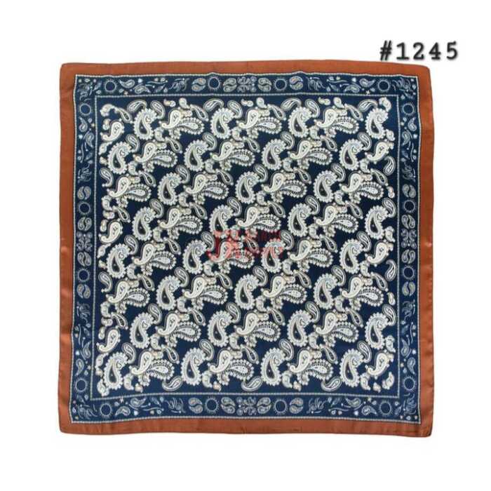 Wild Rag #1245 Navy Rust & Cream - Image 1