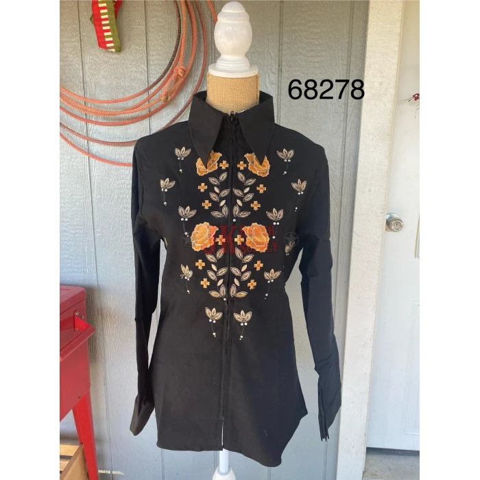 IMG_9337 RHC Ladies Black Embroidered Show Shirt #68278 - Image 1