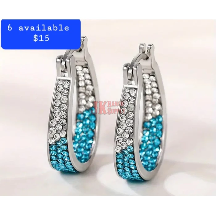 Western Stirrup Rhinestone Earrings - Image 3