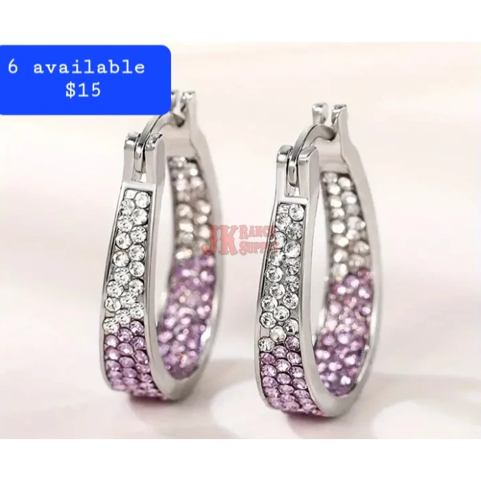 Western Stirrup Rhinestone Earrings - Image 5