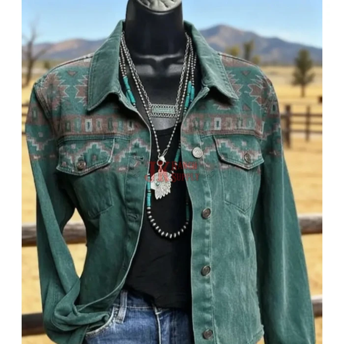 Ladies Denim Print Jackets - Image 2